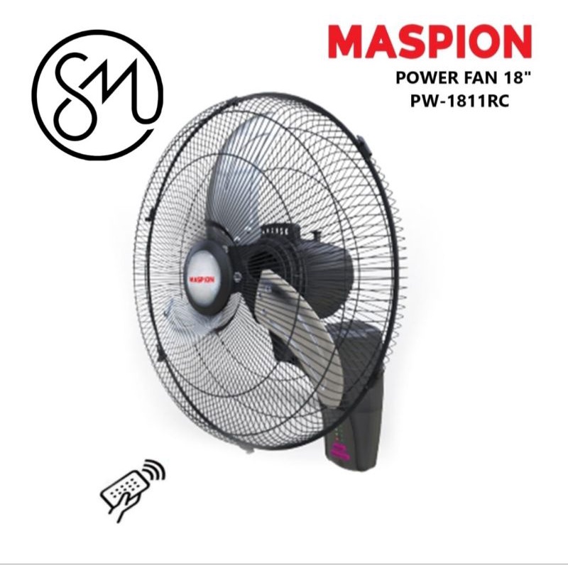 Kipas Angin Maspion PW-1811 RC Dinding wallfan Remote 1811RC PW1811RC