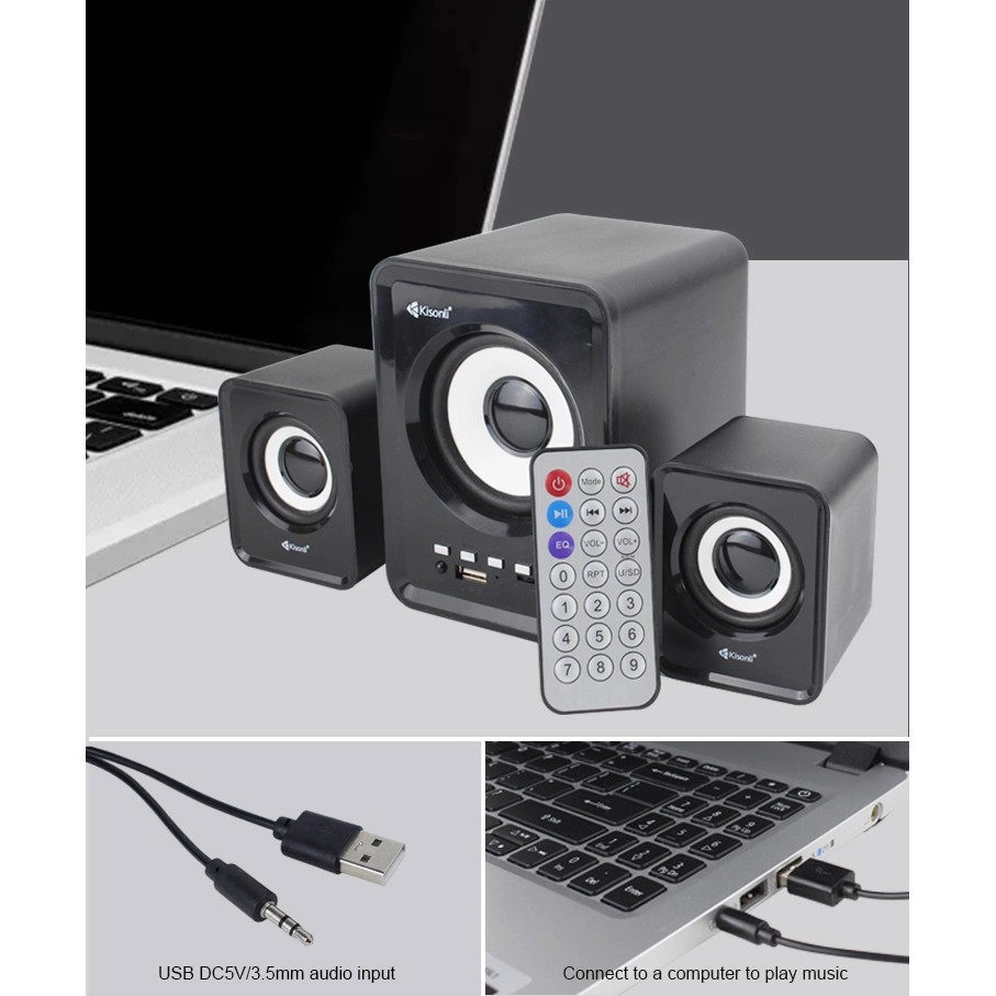 Speaker Aktif Bluetooth Kisonli U2800BT Bisa Radio, TF-Card, Flashdisk, Bluetooth Speaker - ACS