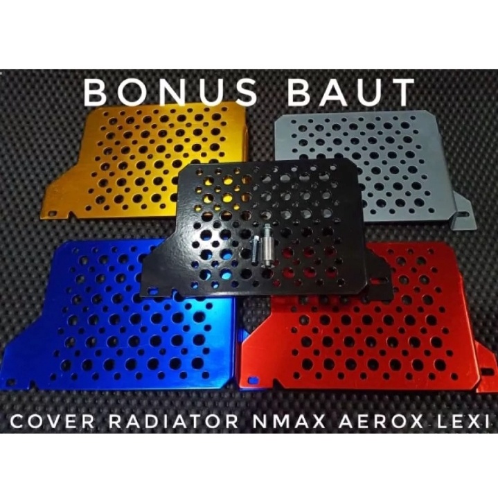 Tutup Cover Radiator NMAX New &amp; Old AEROX LEXI Soul GT CNC ALUMINIUM ANTI Karat BAUT &amp; Boshing 3 mm