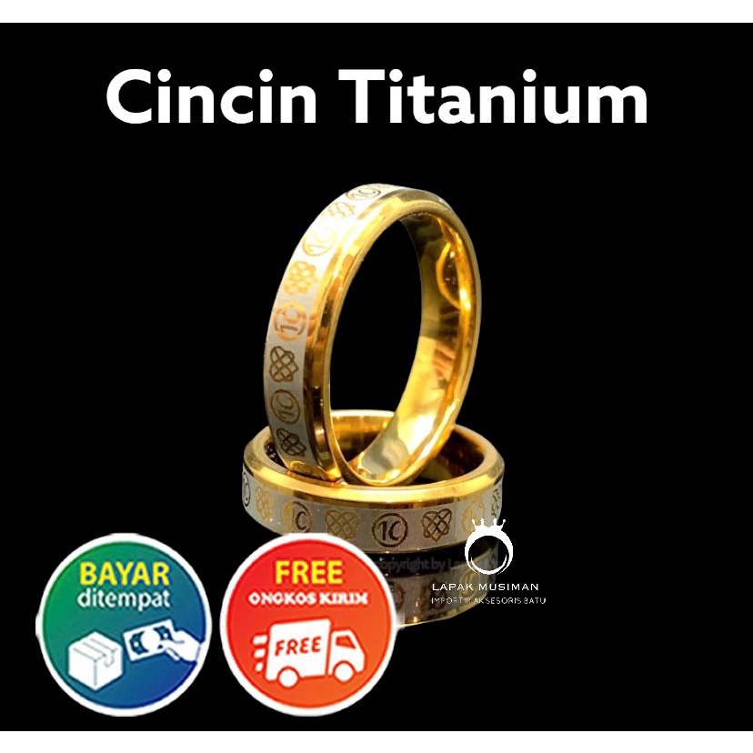 [Bayar di Tempat] Cincin Ikatan Cinta Couple Pria Wanita Titanium Anti Karat Harga 1 Pcs