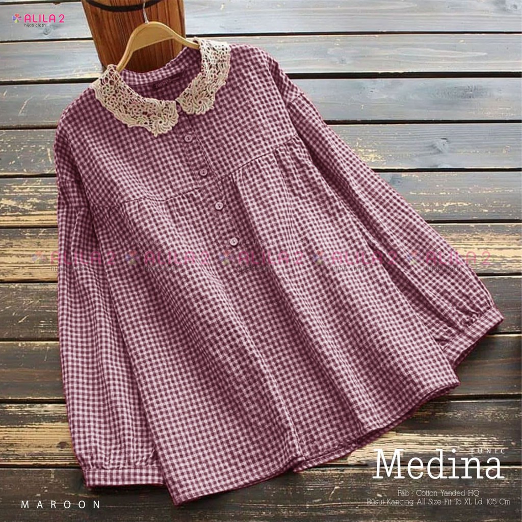 SUPER TUNIK TERBARU MEDINA [ALILA] BAJU ATASAN WANITA TERBARU | TUNIK WANITA JUMBO | TUNIK MURAH
