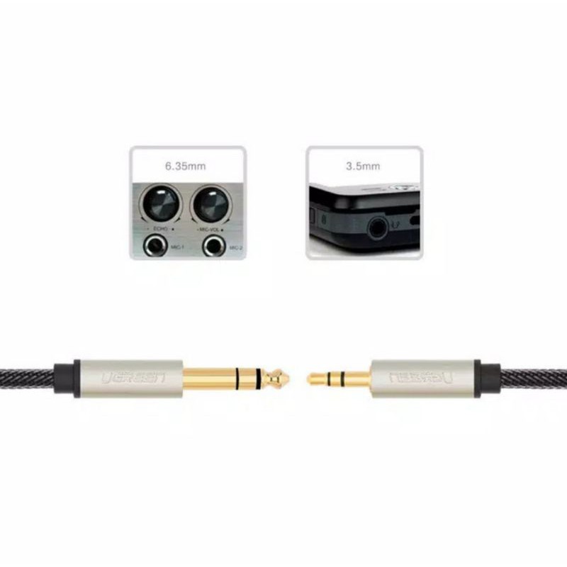 Ugreen Kabel Audio Jack 6.5mm / 6.35 Male to Jack 3.5mm Male - Kabel Audio AV 127 Original