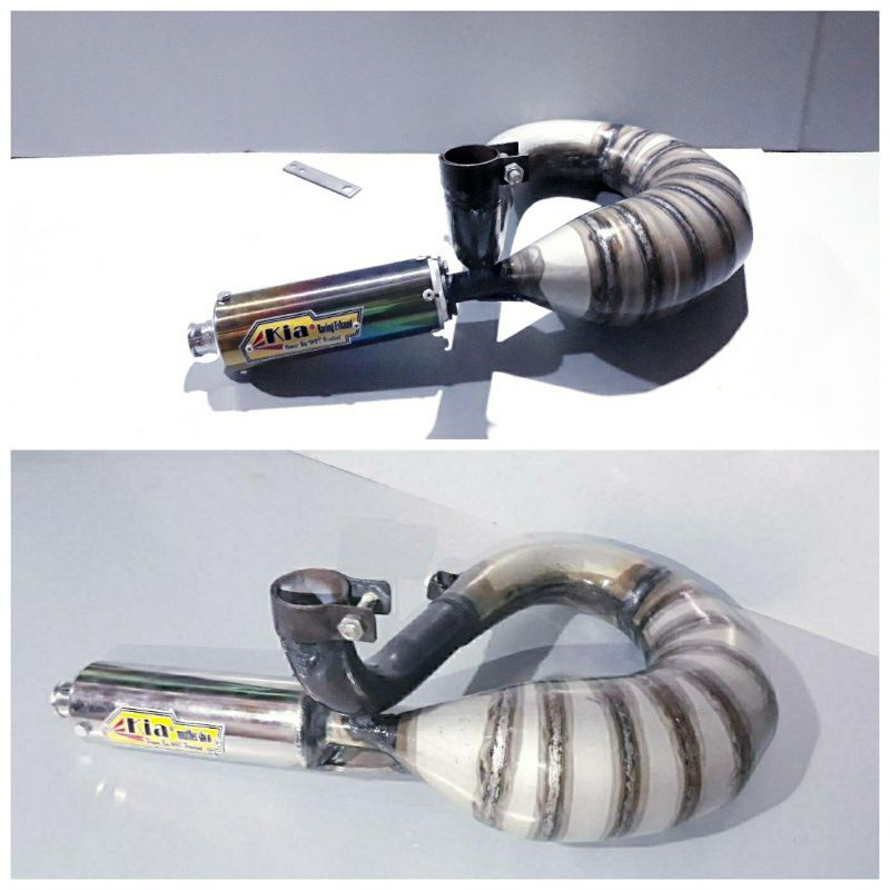 knalpot vespa racing tipe P pendek kolong kanan by kia