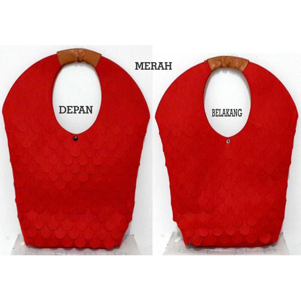 Tas Panel Motif Laser Sisik Ikan