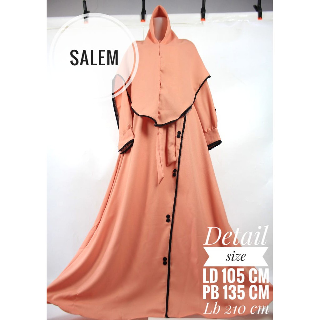 Gamis set khimar Moscrepe Kancing AISYI dress muslim syari wanita