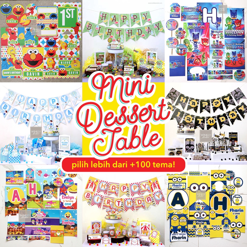 BOY Birthday Dessert Table Party Printable Birthday / MINI Sweet Corner Party Printable / Label Deko