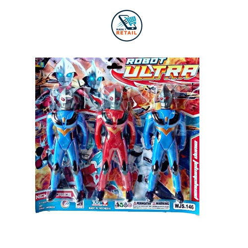 Robot Ultraman Besar / Mainan Anak Laki-laki ukuran 20 cm isi 3 pcs