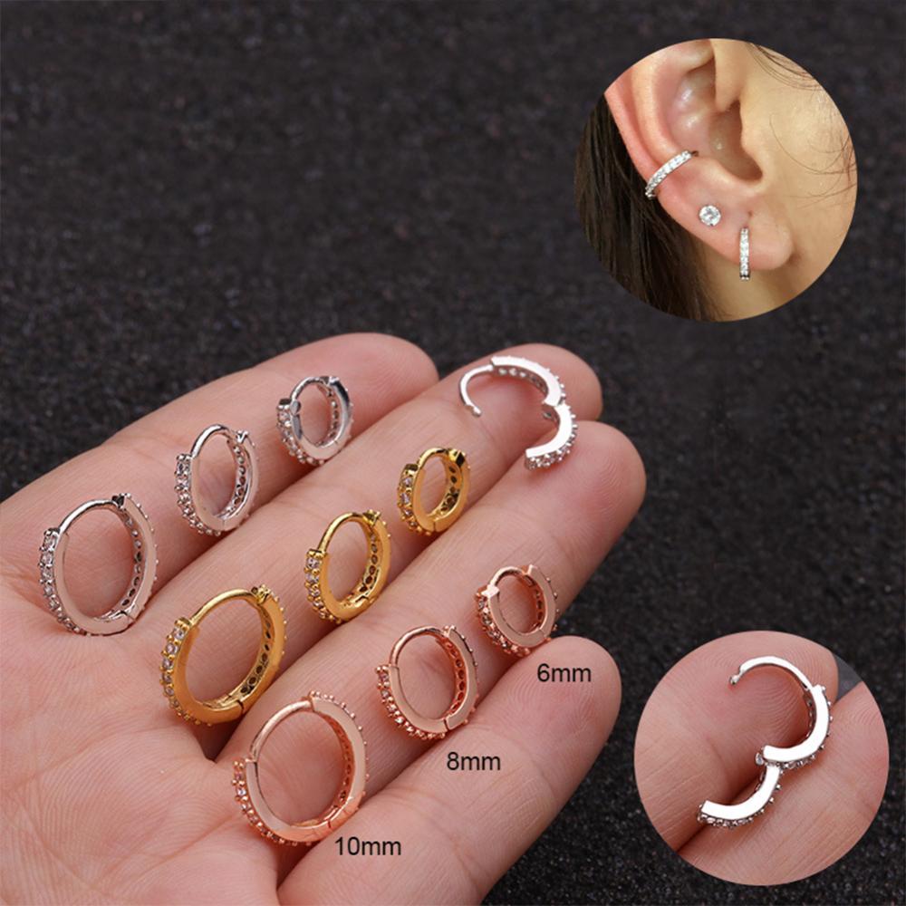 Timekey Anting Bulat Bahan Titanium Steel Alloy Warna Emas Untuk Wanita A1K1