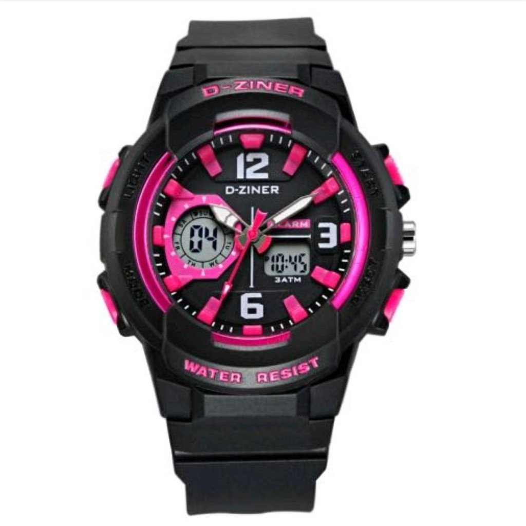 PA JAM TANGAN SPORT PRIA WANITA DUAL-TIME D-ZINER DZINER DZ-8171ORIGINAL WATER RESSIST GROSIR MURAH