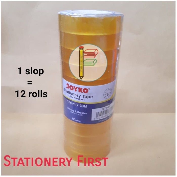 Isolasi Solatip Cellotape Kado Kecil Tebal 1/2 inch 12mm Joyko Nachi