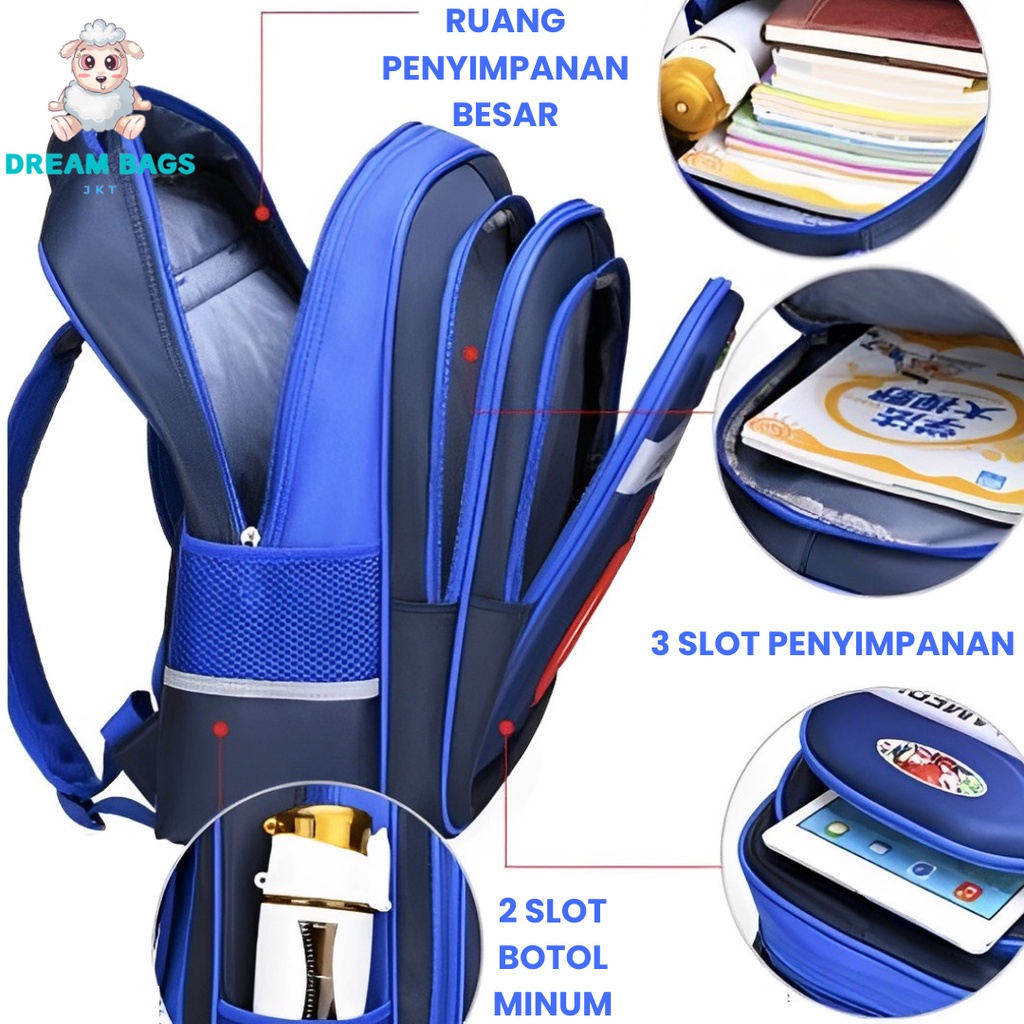 PROMO 10.10 Tas Ransel Anak Laki Laki SD DB-6113 Tas Sekolah Import