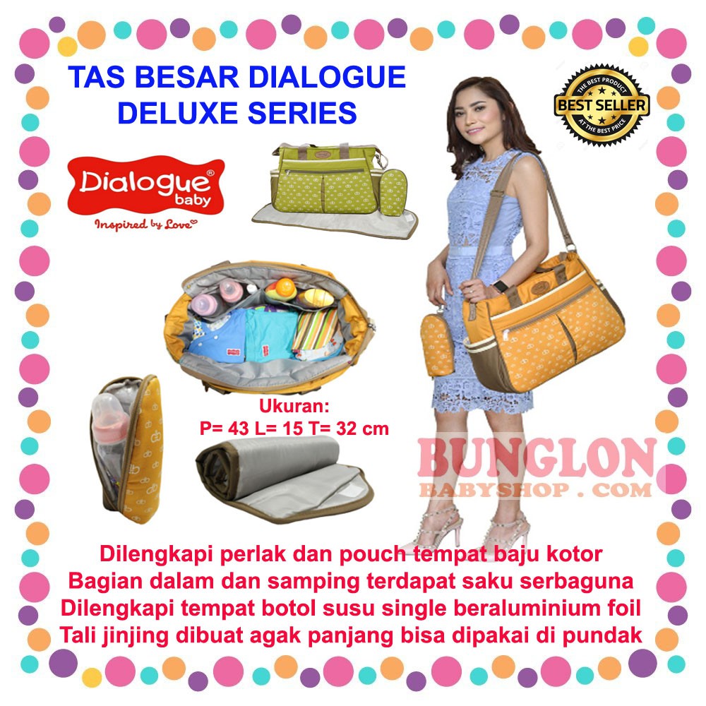Tas Perlengkapan Bayi Dialogue Baby Besar + Tempat Botol Susu Single Deluxe Series DGT7406