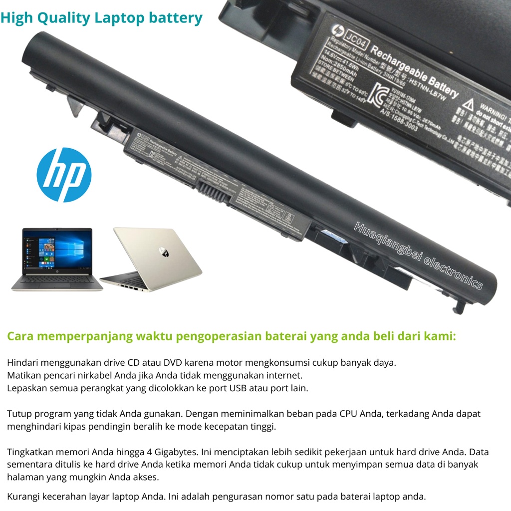 Baterai HP model 14-bs755TU 14-bs005TU 14-bs006TU 14-bs754TU 14-bs010TU 14-bs009TU High Quality Lapt