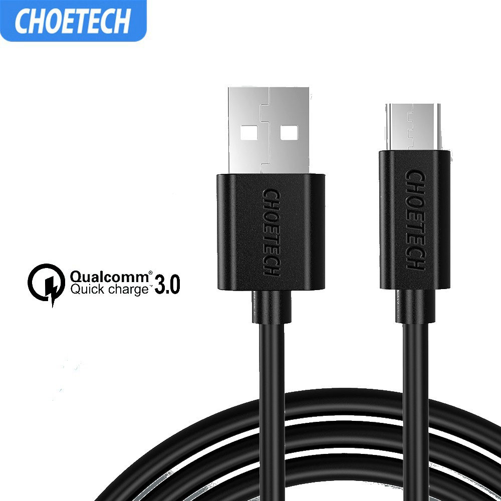 HPS  Grab Medan Kabel Charger USB Type C Hi Speed 3A 1 Meter HP AC0002 CHOETECH Black