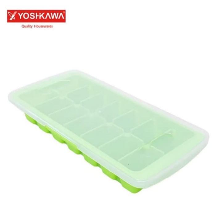 Cetakan Es slot 14 Ice Cube Tray BE 3310 Tempat Agar Puding Coklat Dengan Tutup Bentuk Persegi