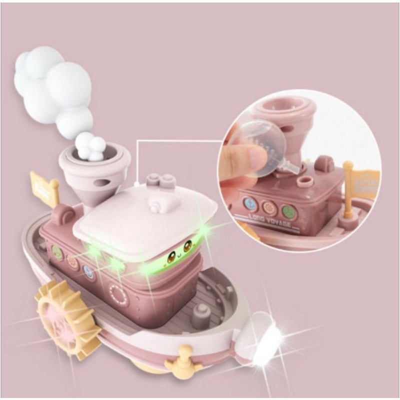 mainan spray ship kapal asap lampu suara jalan