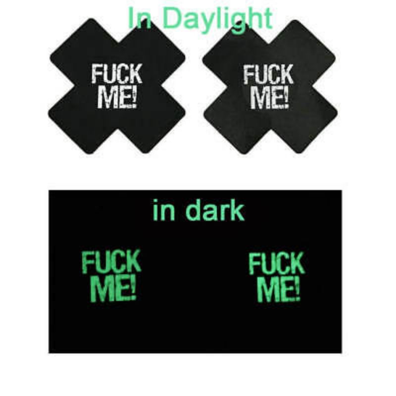 FUCK ME Nipple Cover GLOW IN THE DARK Disposable Nipple Pad Nipple Stickers Breast Bra