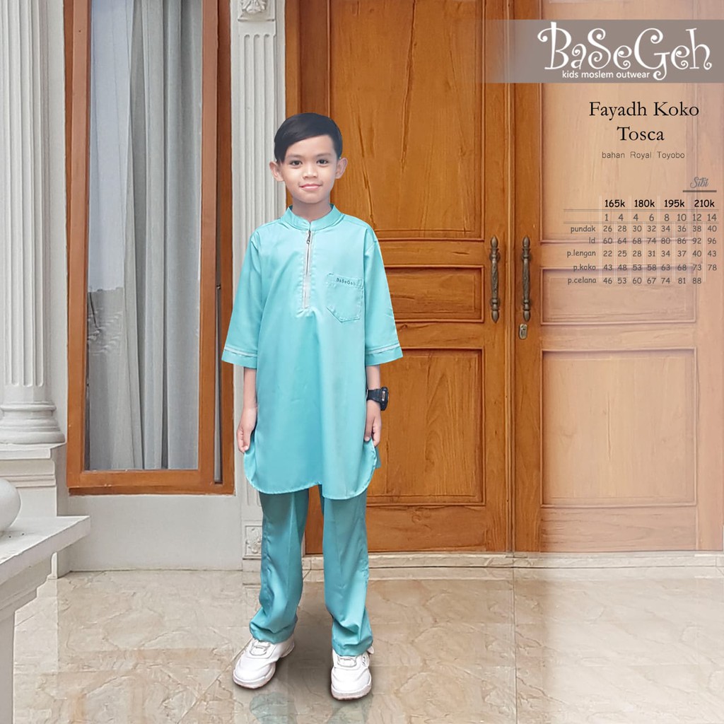 Fayadh Tosca Baju Muslim Setelan Koko Anak Basegeh Royal Toyobo