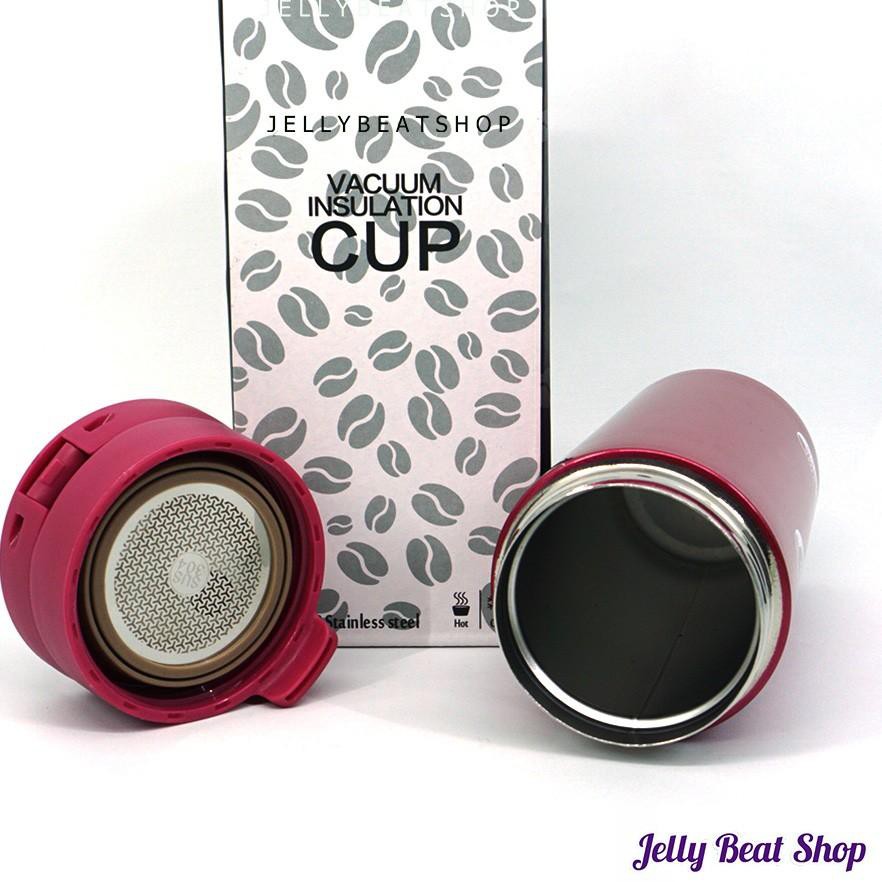 ♥ Termos air tahan panas dingin 400 ml kecil mini/termos kopi teh-PINK / PUTIH / HITAM ♛