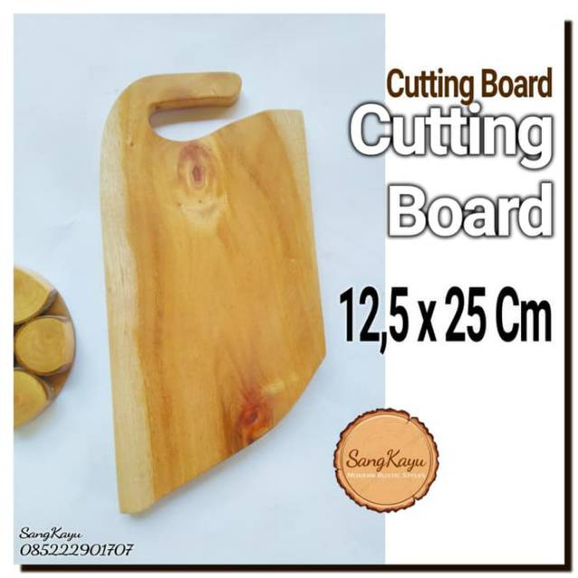 Wooden Cutting Board 15x25 Talenan kayu unik Rustic chopping board