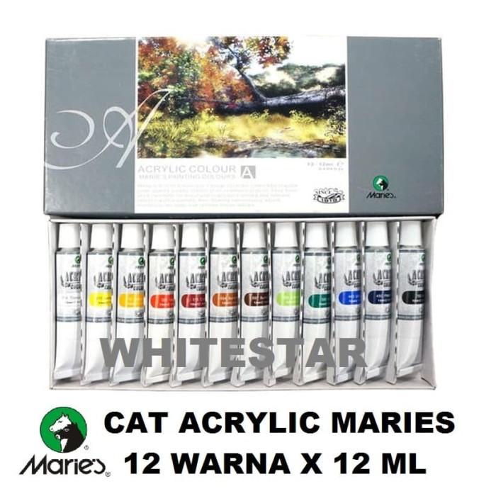 

PROMO! CAT ACRYLIC MARIES COLOUR SET 12 WARNA X 12 ML ALAT LUKIS MURAH AL6