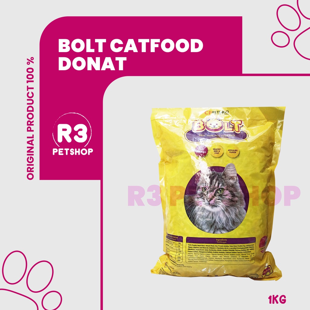 Makanan Kucing kering murah BOLT All varian 1kg