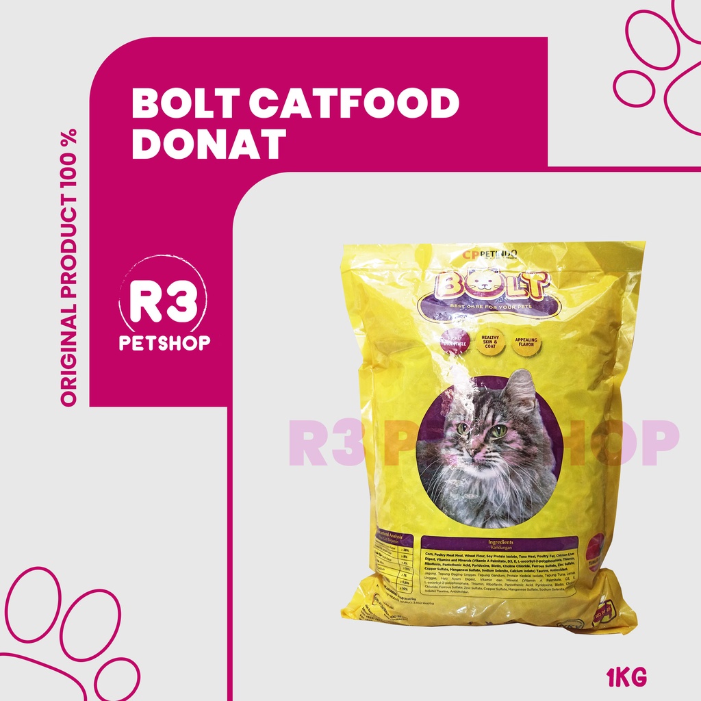 Makanan Kucing kering murah BOLT All varian 1kg