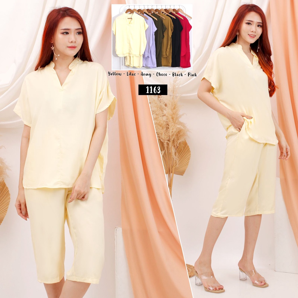 Setelan 1163 Rayon Polos Fashion Wanita