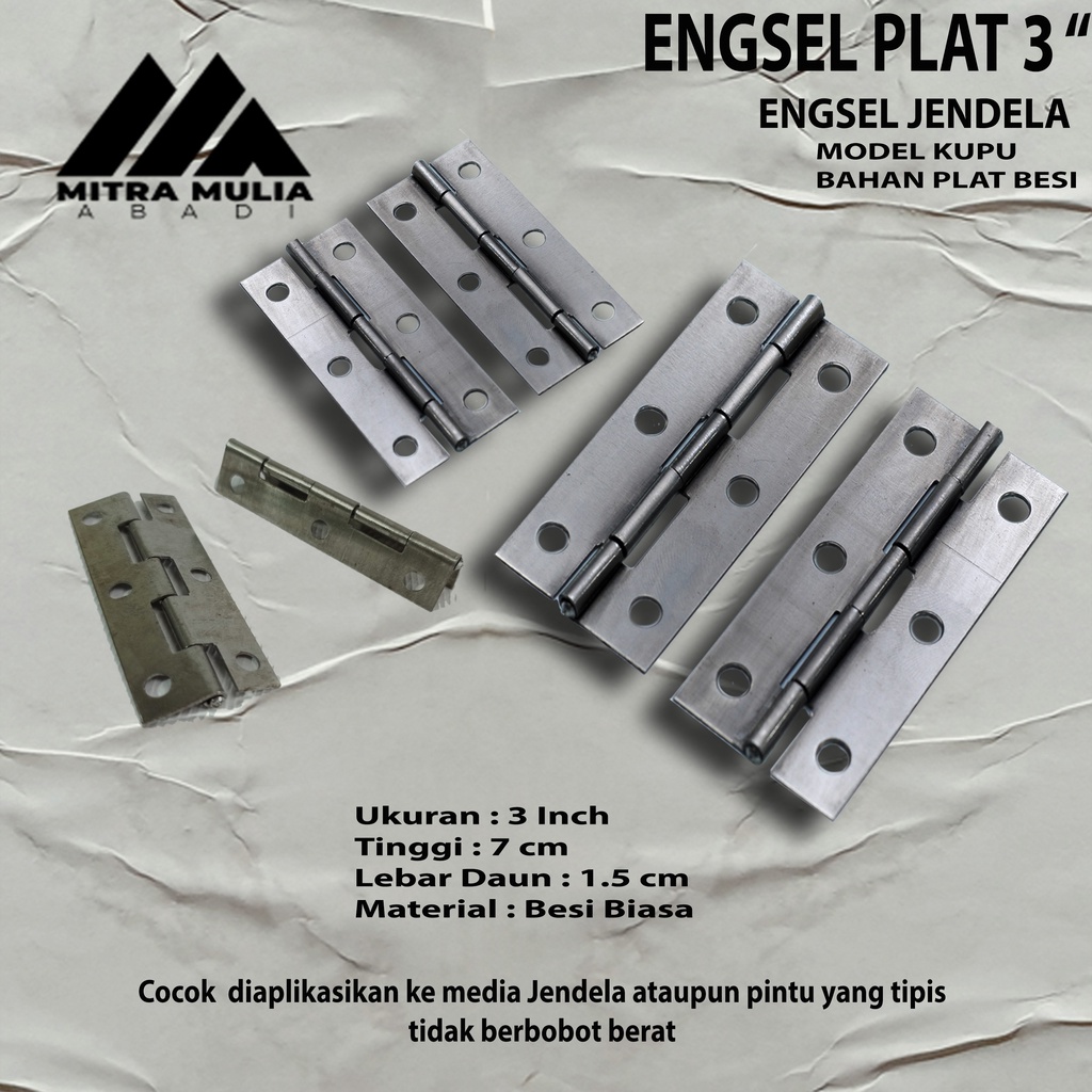 Engsel Kupu Plat Besi 3&quot; Hinges