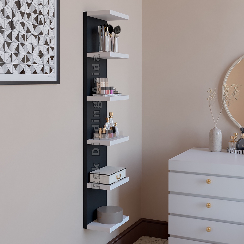 Rak Dinding Serbaguna Sudut Tempel Pojok Susun Dapur Serba Guna Kayu Shabby Gantung Vintage Murah !!-4