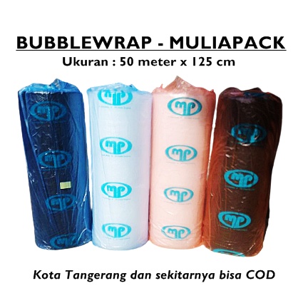 

BubbleWrap Roll 125cm x 50m UPACK MULIAPACK GMP UP MP Bubble wrap putih bening hitam BABEL WARP