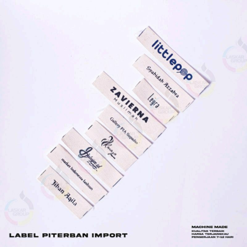 label baju 250pcs ,label piterben import,label pakaian,label nama bauat baju,label cap baju,label na