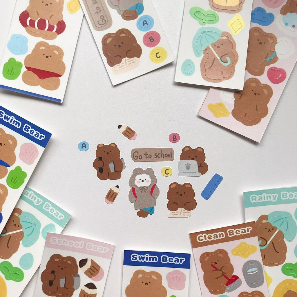 

Mini sticker bear/ stiker beruang lucu dekorasi jurnal dan photocard