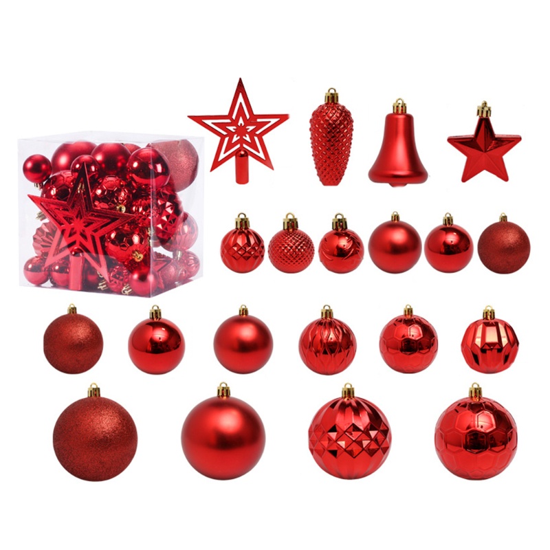 45pcs / Set Ornamen Gantung Bentuk Bintang Untuk Pohon Natal