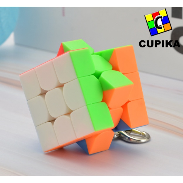 Rubik 3x3 meilong Gantungan Kunci 3,5 cm Kotak stickerless termurah