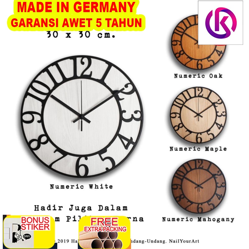 

Grosir Jam Dinding Numeric Wall Clock Mesin Sweep Movement
