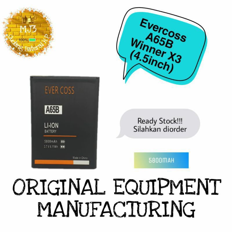 baterai hp Evercoss A65B/winner X3 100% original