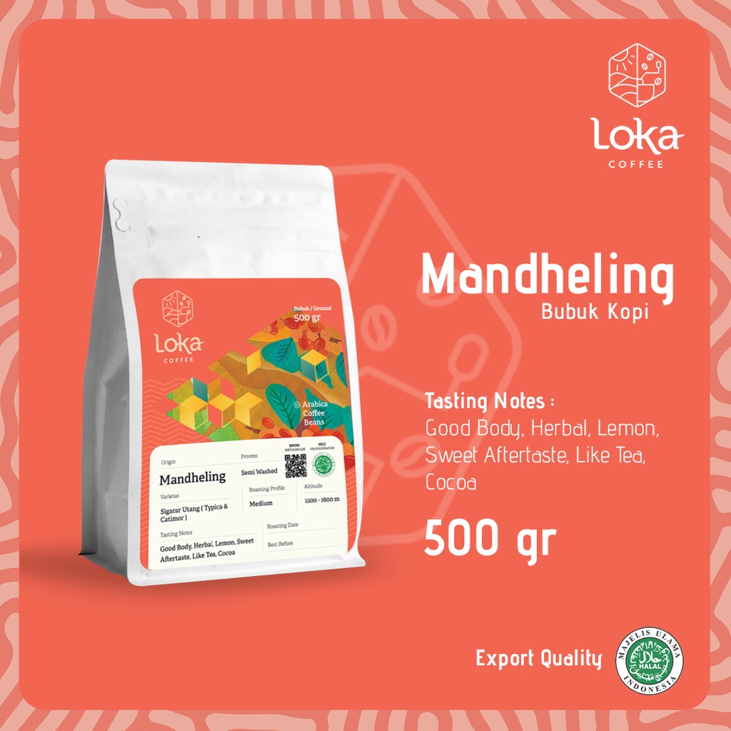 

LOKA COFFEE Kopi Mandheling - Kopi Arabica Biji Kopi / Bubuk Kopi Fresh Asli - 500 gr