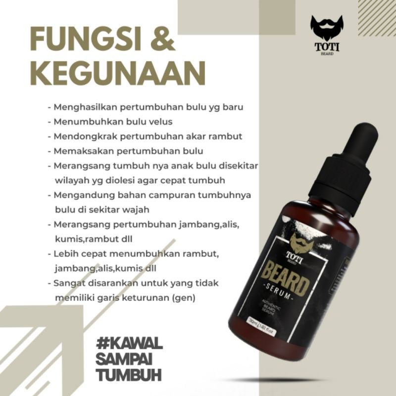 2in1;penumbuh &amp; penyubur bulu brewok (beard serum &amp; beard oil)#totibeard