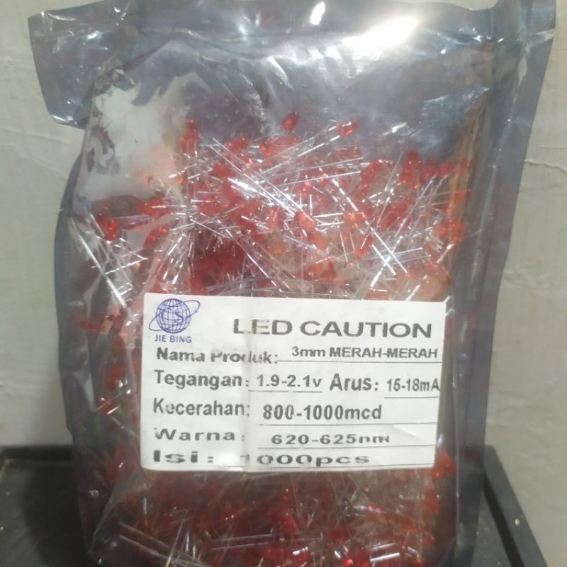 10pcs Led 3mm warna merah diffused