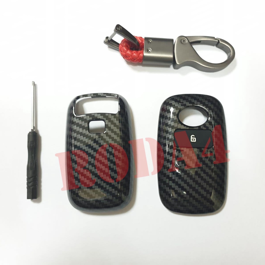 Sarung Kunci Kulit Toyota Raize Daihatsu Rocky Leather Key Cover Casing Mobil Carbon Leather All New Avanza Veloz 2021 2022 Sarung Kunci Hard Case