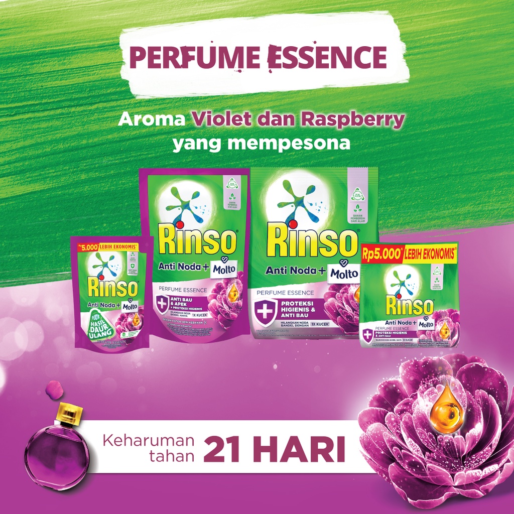 Rinso Molto Detergent Cair Deterjen Anti Noda Perfume Essence 1.65 L