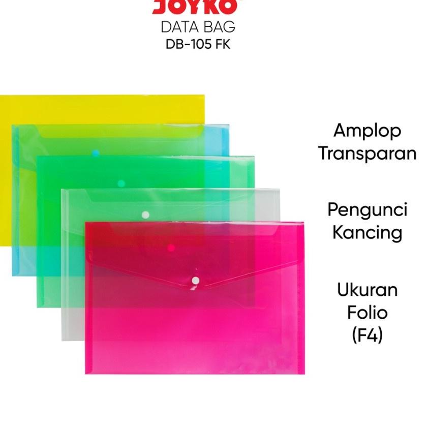 

Ready Terunik Document Bag Map Kancing Folio Joyko DB-105FK transparant 1PACK/ 12Pcs