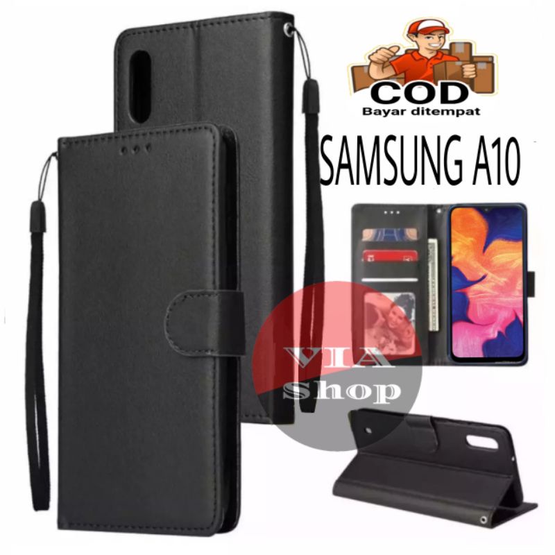 SARUNG DOMPET HP SAMSUNG A10 FLIP CASE COVER LEATHER PREMIUM