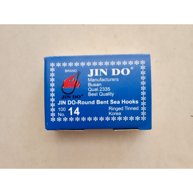 Mata Pancing Kail Hooks Jin Do Round Bent Sea Qual 2335 No 14 Made in Korea Ringed Tinned