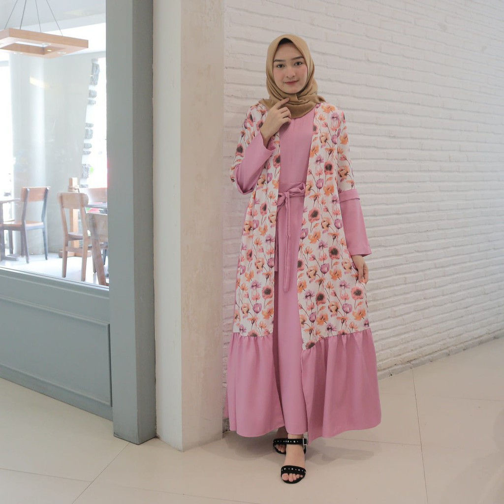 Gamis Amna / muslimah / motif / busui / murah / promo