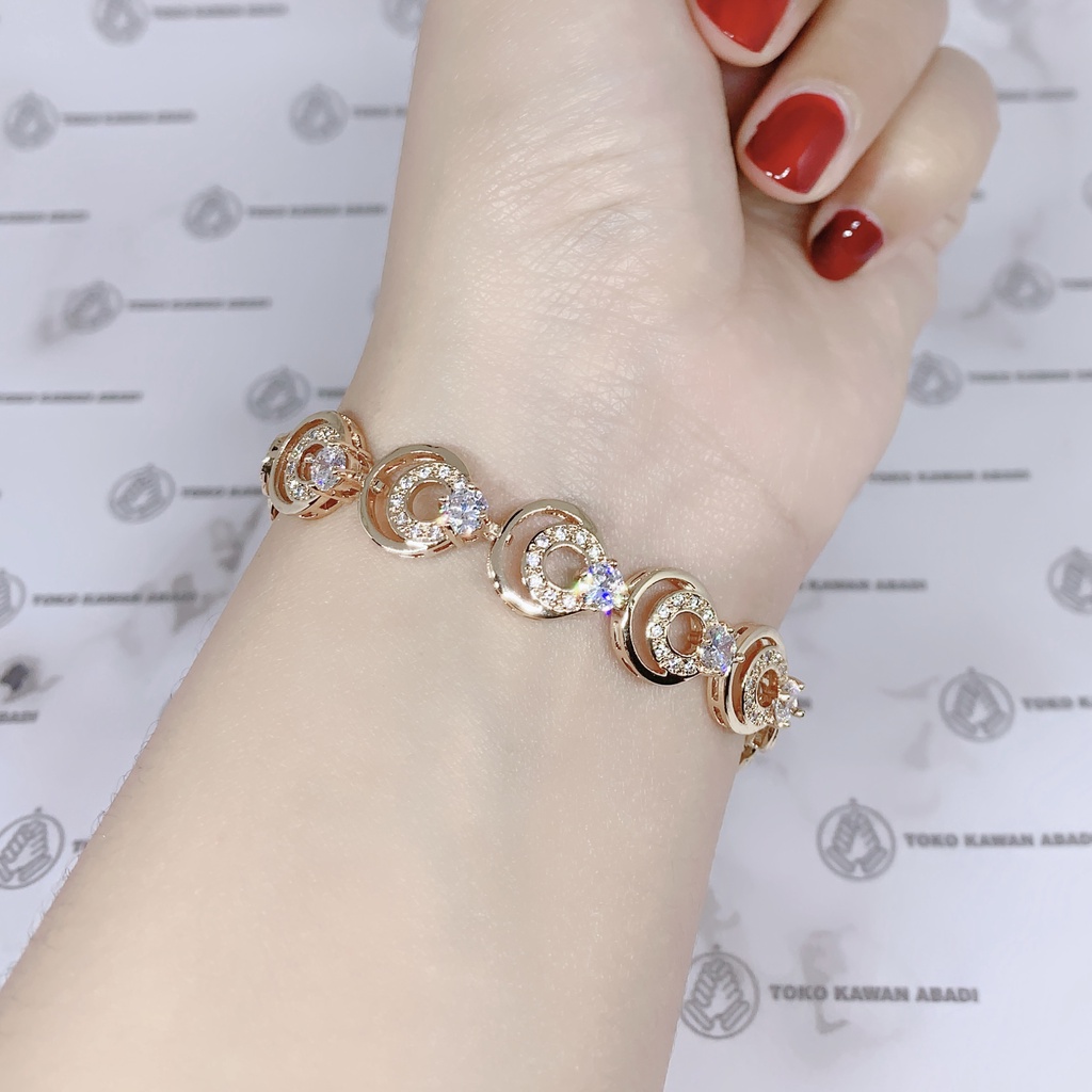 Gelang Tangan Xuping Gold Perhiasan Fashion Wanita Dewasa Permata Menawan *16