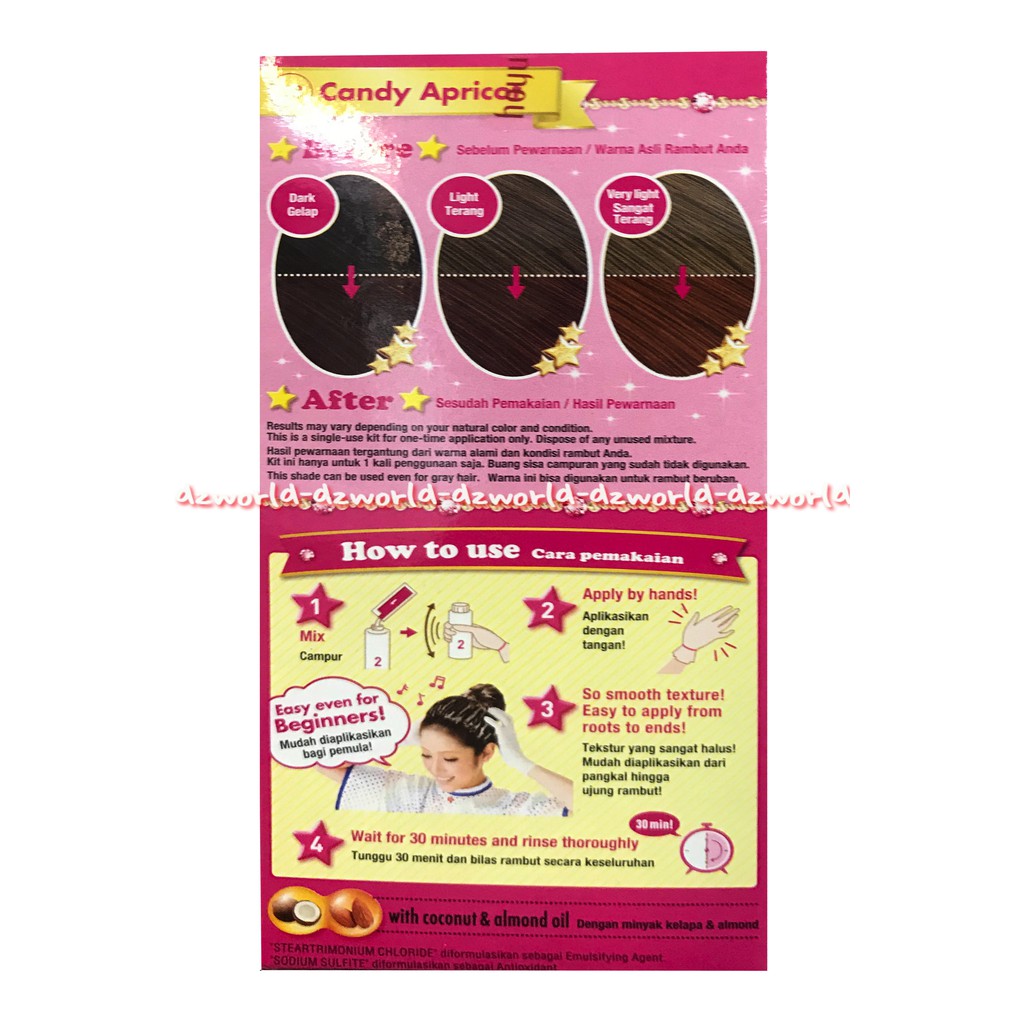 Beauty Labo Candy Apricot 08 Hair Color Pewarna Rambut Dengan Minyak Kelapa Beautylabo Cat Rambut Korea