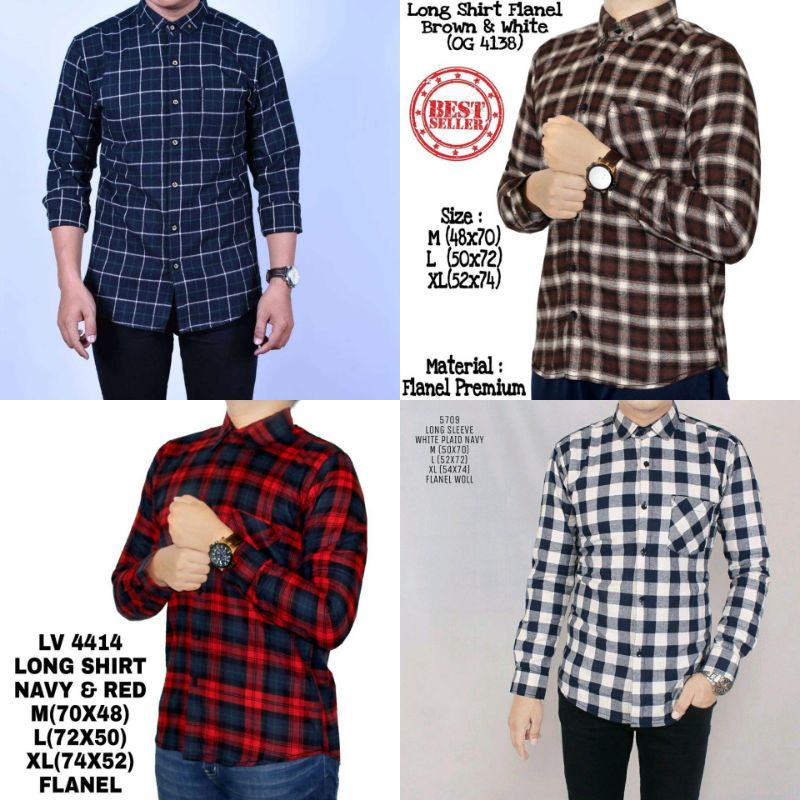 kemeja flanel pria motif terbaru termurah dan terlaris / flanel panjang import pria size M L XL