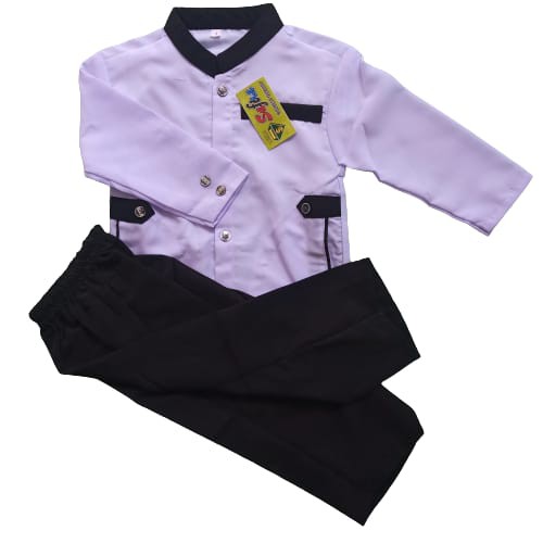 Baju Setelan Koko Anak Koko Jasko (jas Koko) Anak Hitam Putih